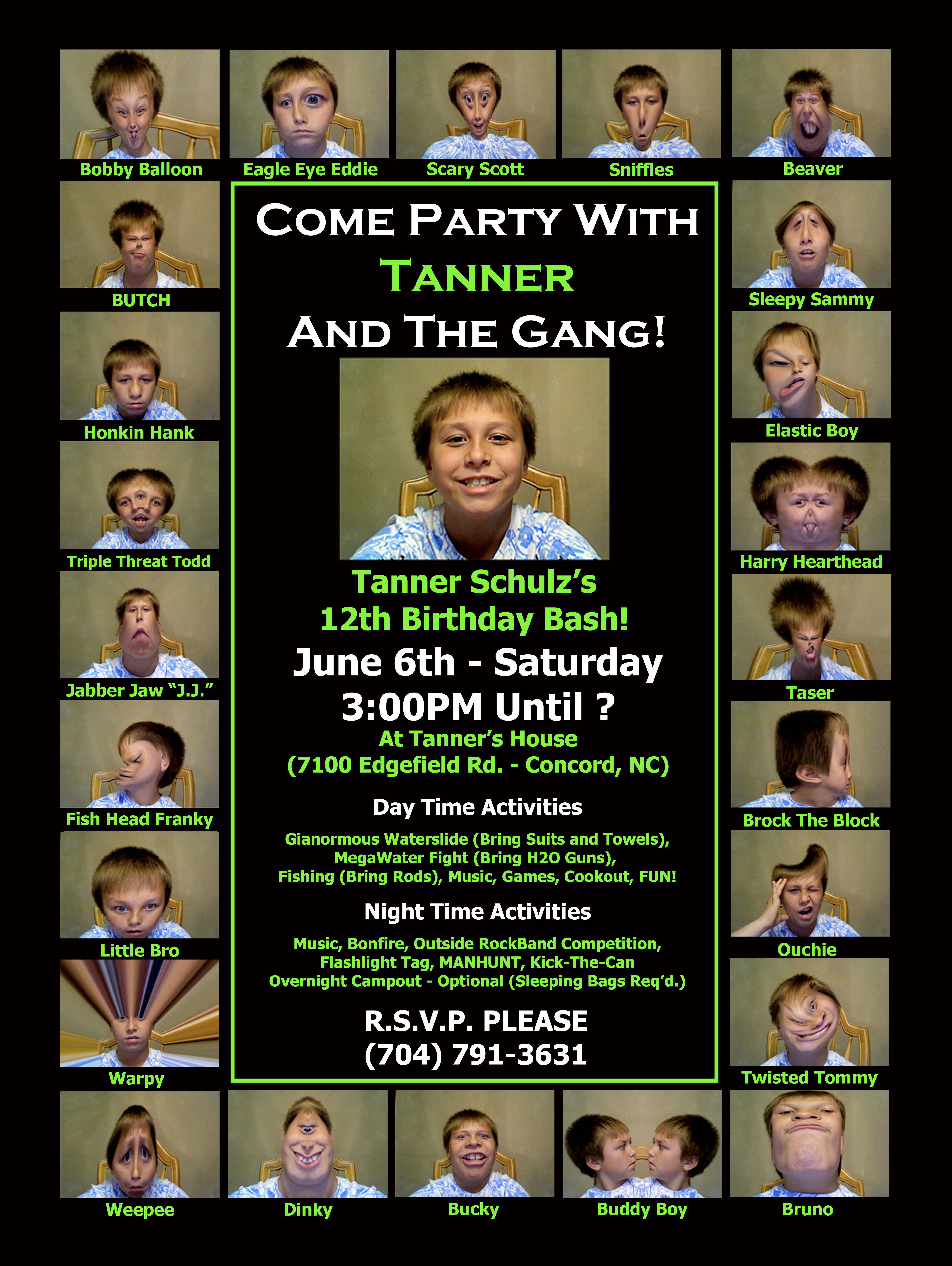 Tanner 12 BDay Invite Card